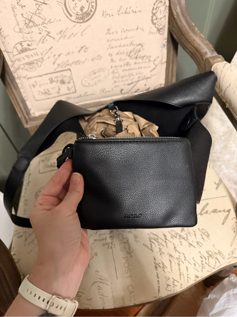 NWOT BCBG Black Hobo Faux Leather Shoulder Bag